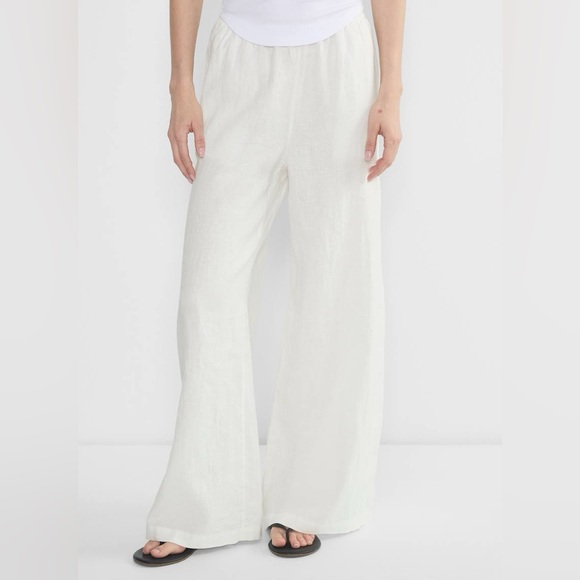 Aritzia Cream Wide-Leg Pants - Picture 2 of 11